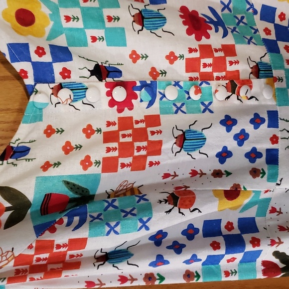 Miss Lulo Insect and Floral Tiles Heidi Dress. NWOT. 1X. Modern Millie. Linen. - Picture 8 of 14